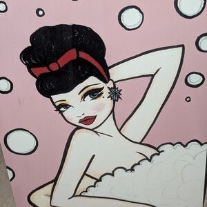 Vintage Style Pin-Up Art Print, signed by artist